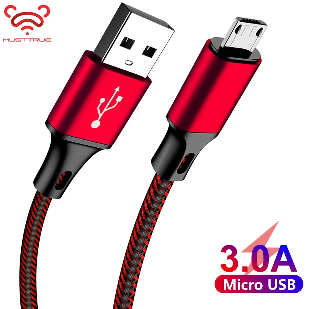 Кабель Micro USB MUSTTRUE кабель для быстрой зарядки смартфонов высокой мощности Samsung xiaomi