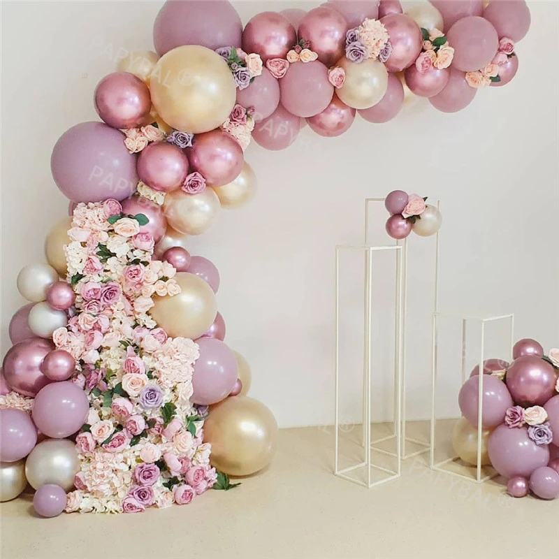 

72Pcs Purple Double Layer Wedding Party Ballons Balloons Arch Garland Kit Birthday Baby Shower Globos Chrome Balloon Gift