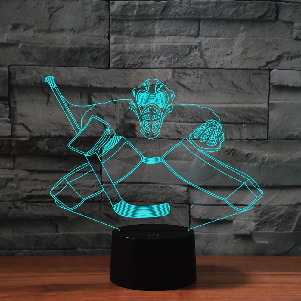 [Семь Неоновые] хоккея на льду акриловый 7 Цвета настольная лампа 3D Новинка