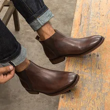 New Men Boots Martens Man Ankle Boots Genuine Leather Oxford Sole Bullock Men's Boots High Tops Lace-up Chelsea Boots