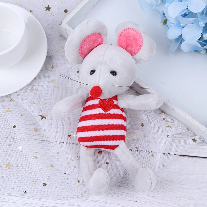 Год крысы талисман Милая полосатая одежда Кукла мышка Мягкие плюшевые подвесные игрушки для детей праздничные украшения подарки 17 см