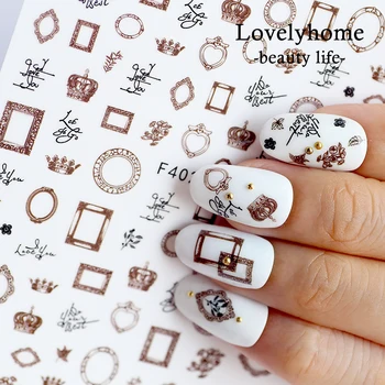 

1pcs 3D Super Thin Nail Stickers Tips Nail Art Self-adhesive Decals Manicure European Vintage Frame Tool Decoration Nail Wraps