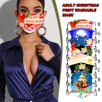 

1pc Breathable Face Mask Adult Christmas Printed маска Mascarillas Are Washable earloop Filterable Masque Mondkapjes