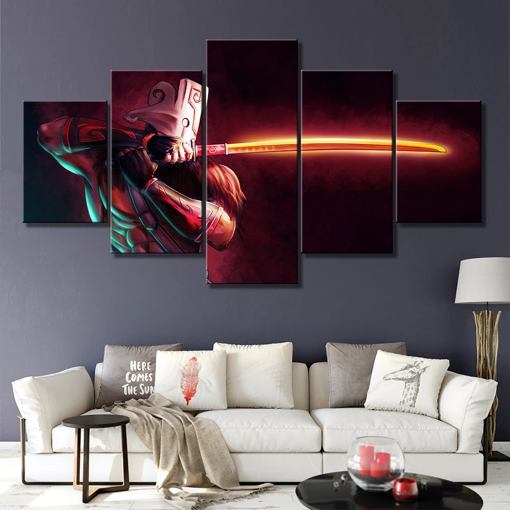  Modern Canvas Painting Modular Game Poster 5 Pieces 2 DotA Juggernaut Wall Art Home Decor Boys Room
