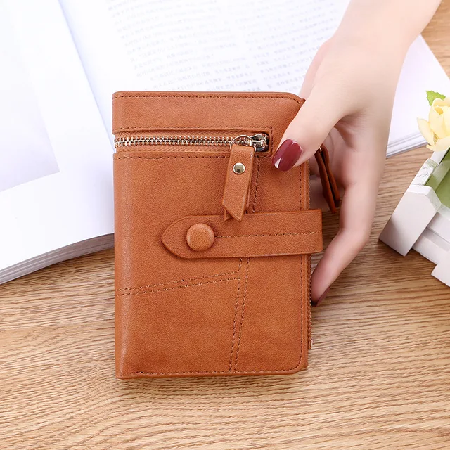 High Quality Women's Wallet Short Women Coin Purse Wallet Ladies Card Holder Small Hasp Money Bag Clutch Carteira кошелек E Coffee