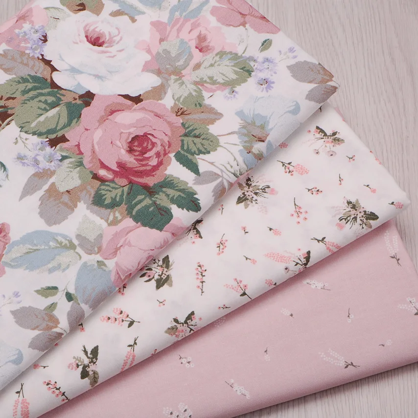 Flower Printed Cotton Twill Fabric DIY Sewing For Baby Patchwork Quilting Handmade Textile Bedding Blanket Sheets Home Decor 1