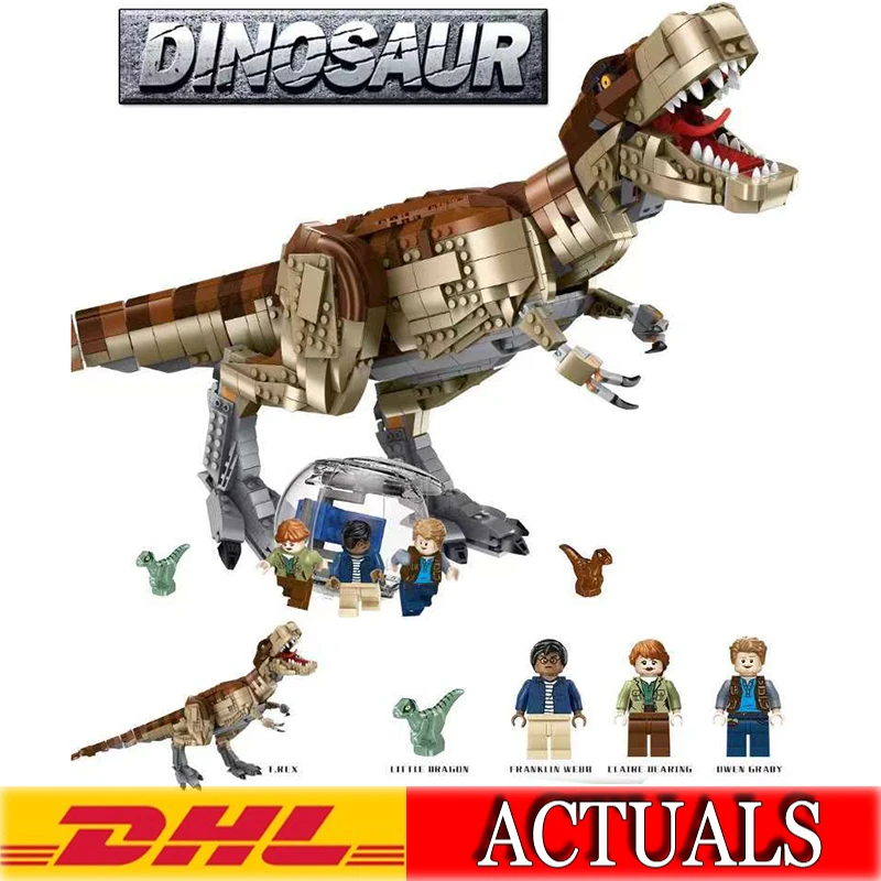 

2020 New 1538Pcs Jurassic Dinosaur World Park movie T. rex Model Building Kits Blocks Bricks Compatible Christmas Toys Gift