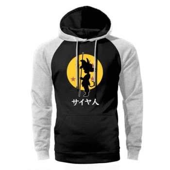 

Dragon Ball Z Hoodies Men Harajuku Japan Anime Street Wear Dragonball Raglan Hooded Sweatshirtss Spring Autumn Fleece Sportswear