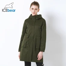 ICEbear Высокое качество Свободные женские плащ Большой карманный дизайн Женская мода куртка с капюшоном повседневная куртка GWF18007I