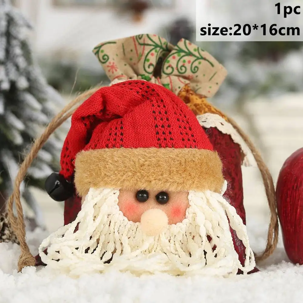 Santa Claus Apple Bo Taoup 1 шт. веселая Рождественская сумка-Держатель Рождественские сумочки в виде фруктов рождественские подарки упаковка Санта Клаус Снеговик Noel Новинка - Цвет: Santa Claus Apple Bo