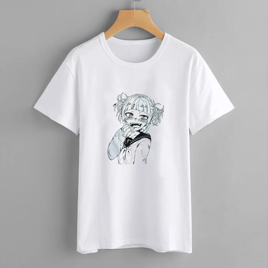 Футболка с японским аниме принтом женская летняя одежда Tumblr Мода Senpai мультфильм Harajuku графическая Повседневная футболка Femme