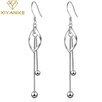 

XIYANIKE 925 Sterling Silver Handmade New Trendy Tassel Crystal Drop Earrings For Women Charm Ear Jewelry Couple Gift