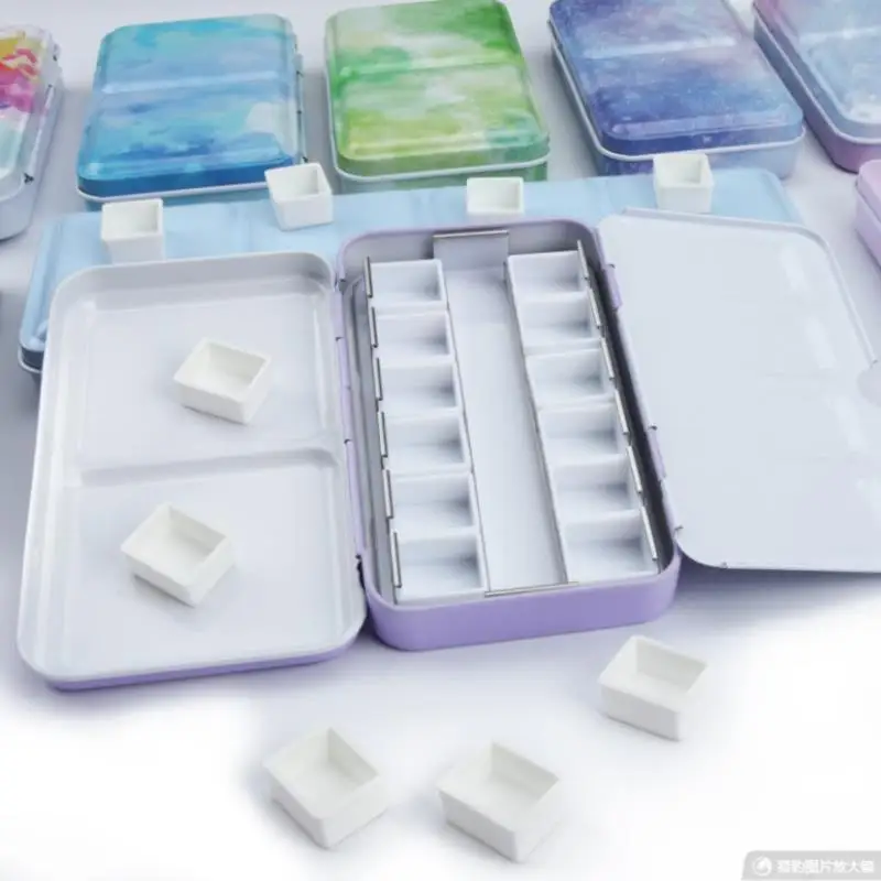 Paint Tray Color Palette Watercolor Palette Half Pan Watercolor Tray Paints Tin Box Empty for Painting Supplies