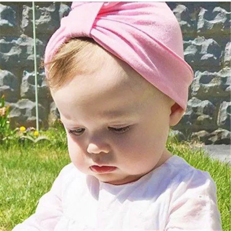 

9 Colors Baby girs Milk Silk Knot Bohemian Stlye Caps Fashion Simple Style Child Ears Cover Hats Children Indian Hat