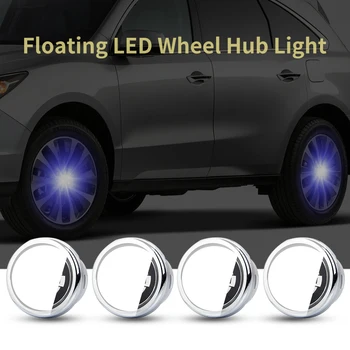 

For Nissan 54mm 4X Hub Light Car Wheel Caps Light Center Cover Lighting Cap Floating Illumination LED bulb auto car styling