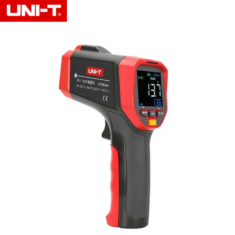 

UNI-T UT303A+ 30:1 High Accuracy Infrared Thermometer Laser Temperature Gun Meter Range -32~800 Degree