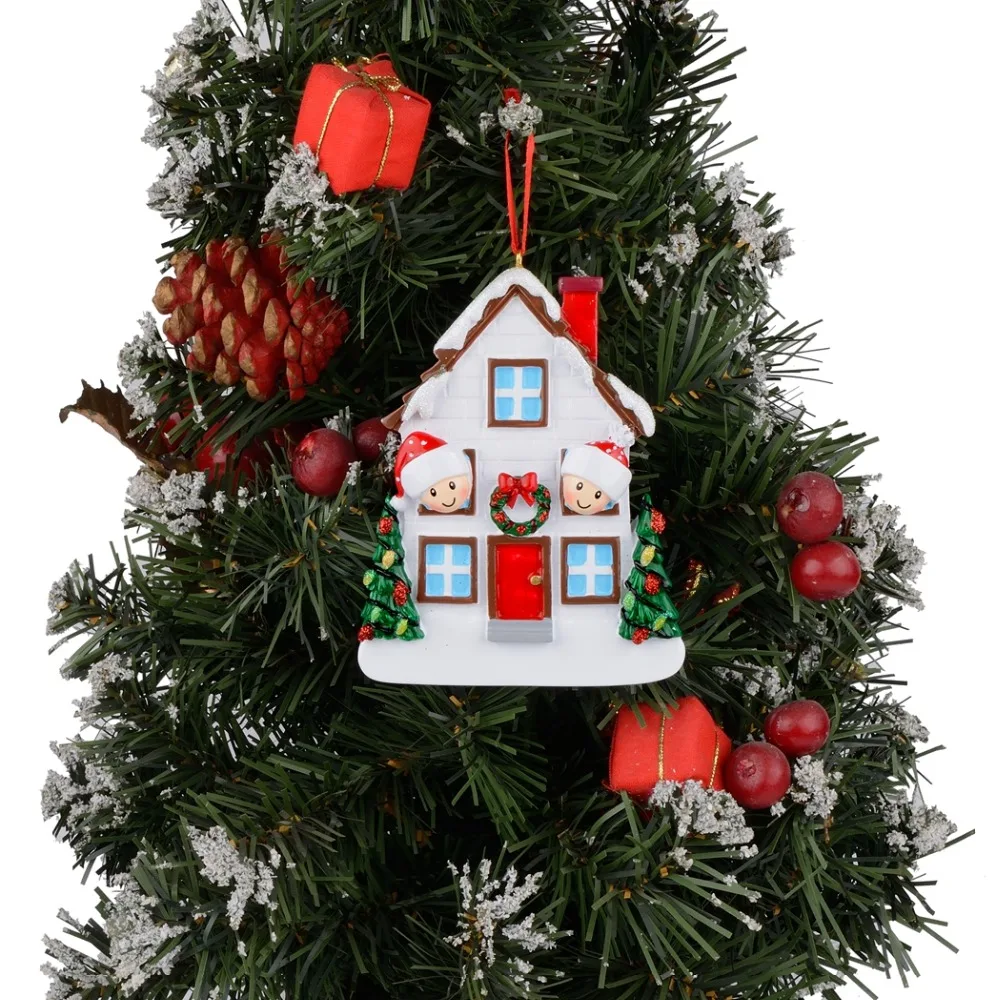 Maxora полимерный блеск рождественский дом из 4 персонализированных елочных украшений