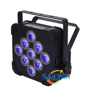 

High Quality Big Sale 9*15W 5in1 RGBAW Battery Powered DMX Wireless LED Flat Par Light LED Slim Par Can For Event Stage Lights