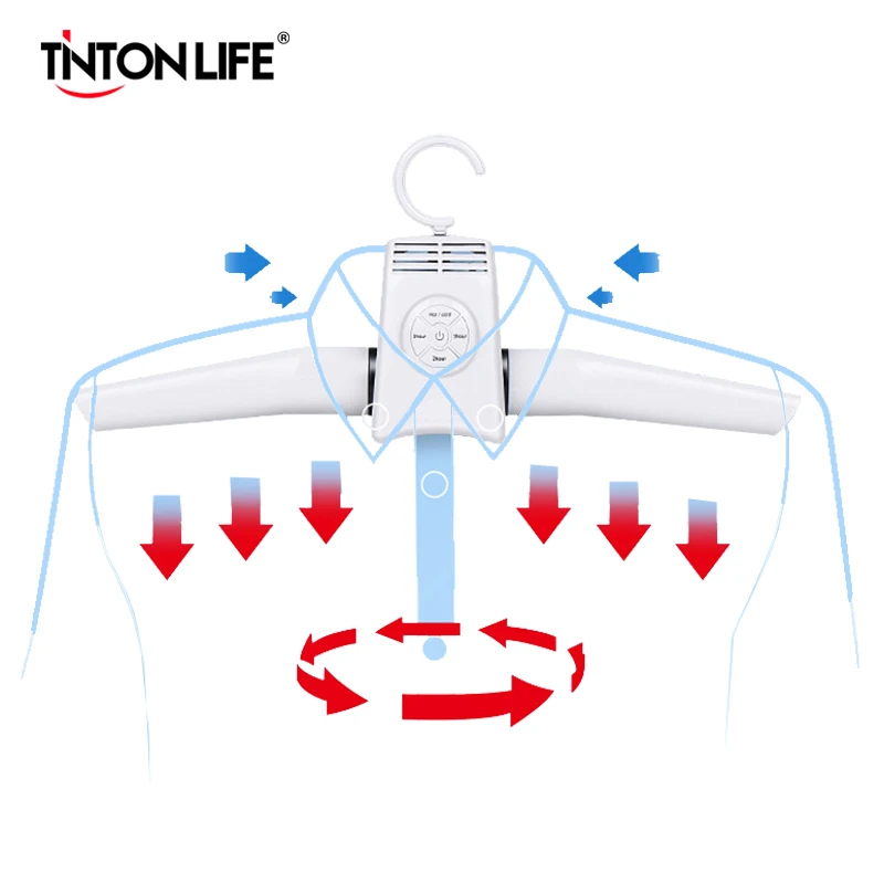 Portable Clothes Dryer Shoes Clothes Rack Hangers Foldable Laundry Tumble Electric Coat Dryer Machine Hot Cold for Home Travel