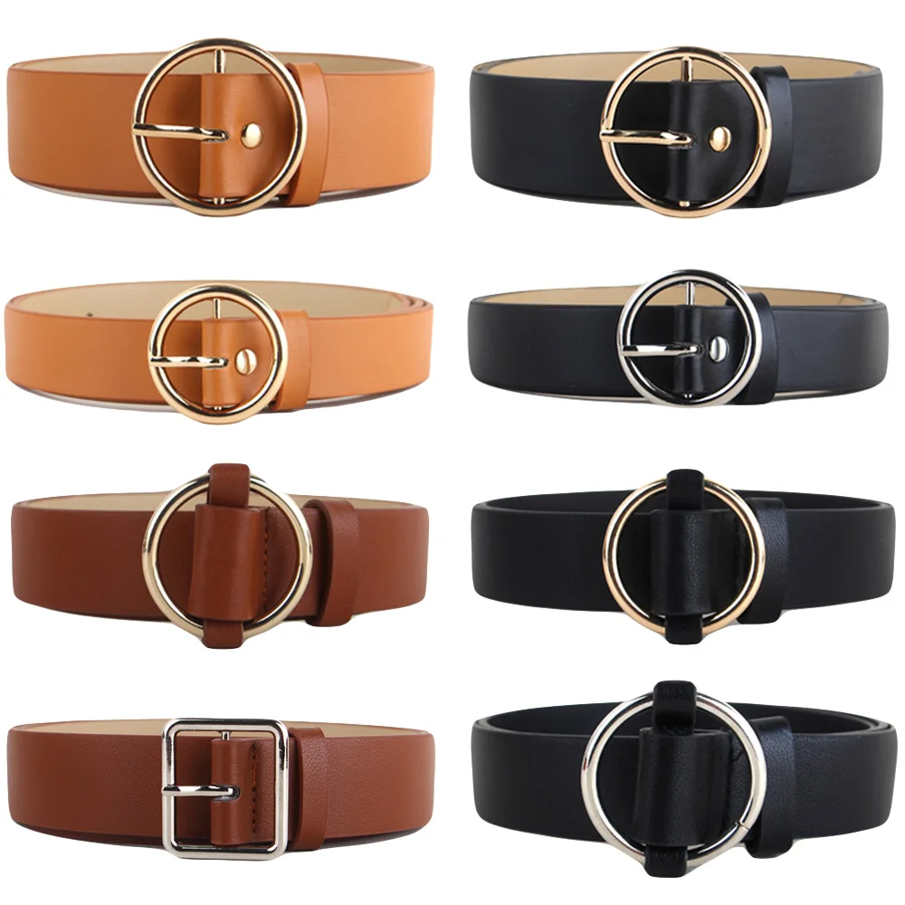 Дамский золотой серебряный круглый квадратный поясной ремень с пряжкой Джинсовый пояс женский ремень LLBLT0337