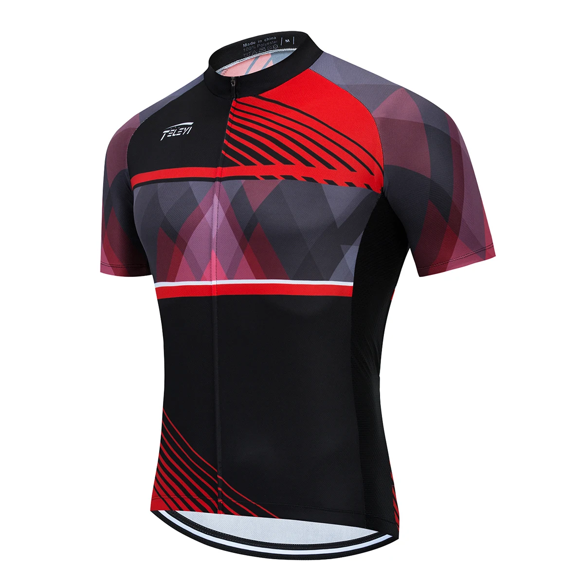 Black and red Cycling Jersey 2022 Team teleyi Summer Cycling Clothing