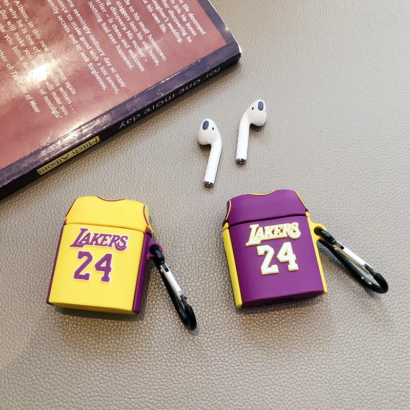 3D черные чехлы для наушников Mamba Lakers 24 Jersey Kobe Bryant Celtics 34 Paul Pierce для Apple Airpods 1/2 силиконовый чехол для наушников