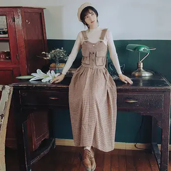 

COIGARSAM Vintage Women Skirt Spring Skirts Harness Vest Tops 3546