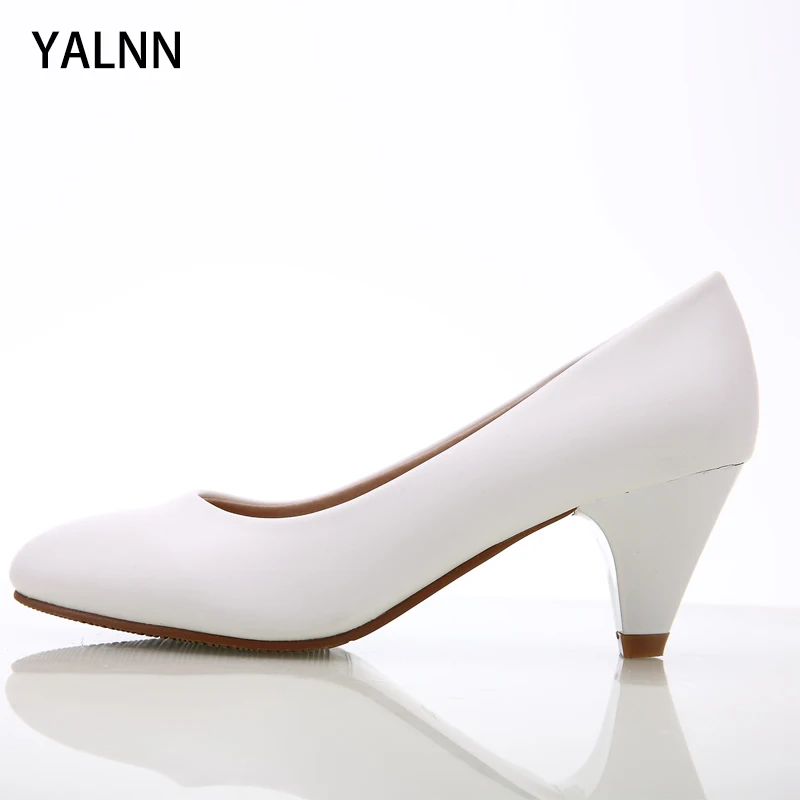 Yalnn/женские офисные туфли на высоком каблуке ручной работы женские туфли-лодочки