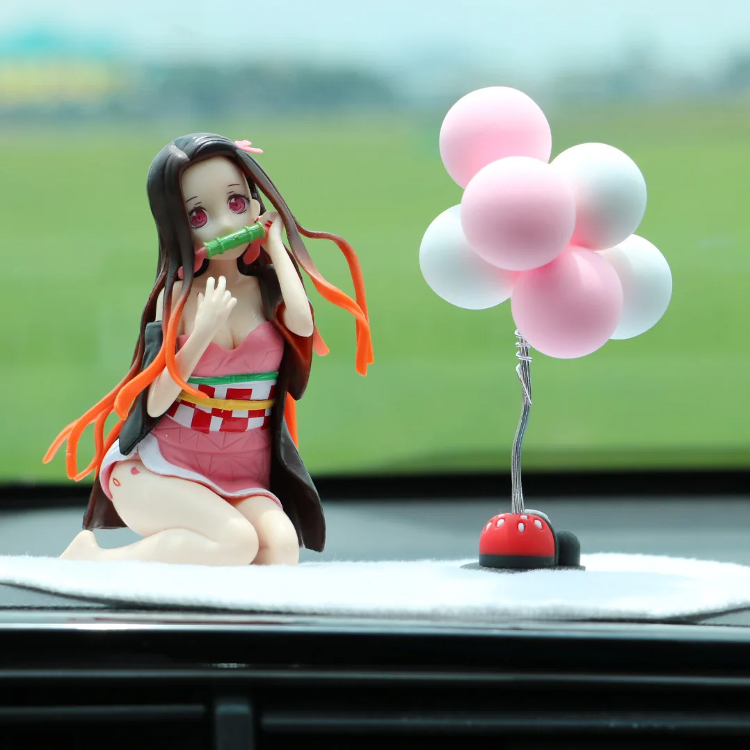 Anime Demon Slayer Kamado Tanjirou Eat Rice Balls PVC girl dolls Action Figure Premium Chokonose Figure for Girls Model Toys