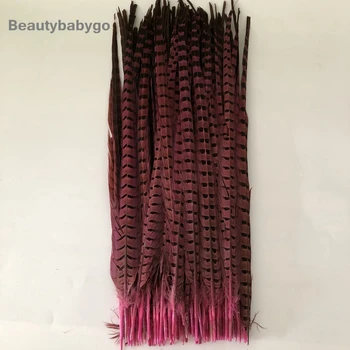 

100PCS Pink Feather 50-55cm 20-22Inch Long Pheasant Tails Feathers Carnival Wedding Decoration Halloween Brazil Accessory Plumas