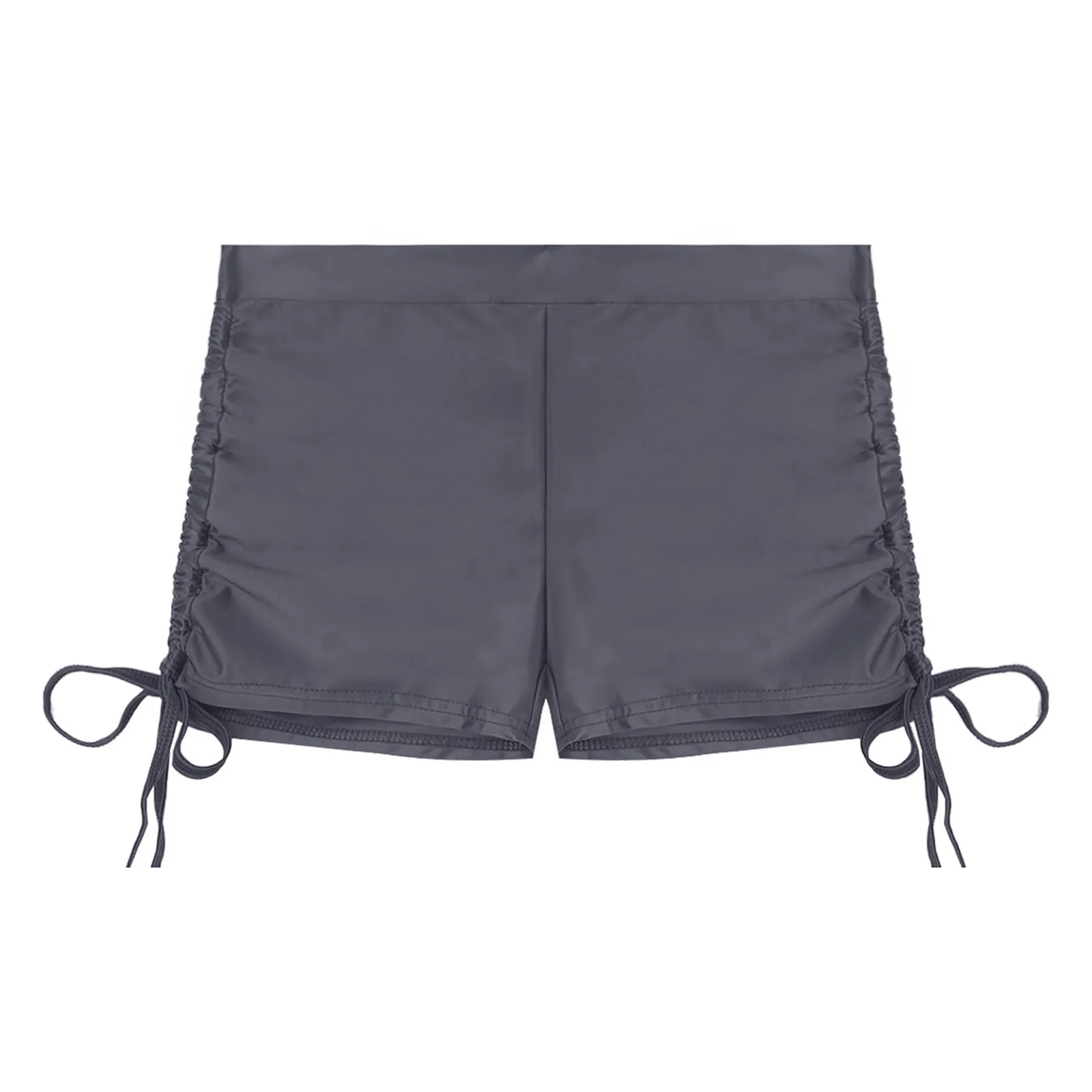 Womens Glossy Drawstring Shorts Ladies Casual Solid Color Stretchy Low Waist Hot Pants Gym Yoga Night Club Short Leggings