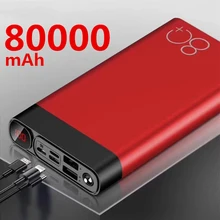 80000mAh Power Bank Dual USB Large Capacity Fast Charging Portable Quick Charge Powerbank for IPhone Xiaomi Samsung