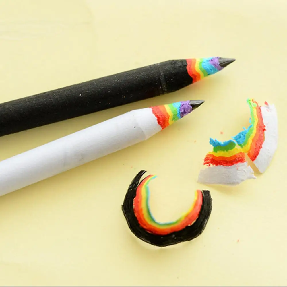 1/5pcs Hb Pencil Rainbow Color Pencils Students Drawing Supplies Cute Pencils Stationery For School Basswood Office School Cut
