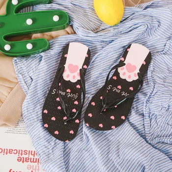 

2019 New Slippers Women Non-slip Wear-resistant Beach Shoes Woman printing Women's summer Shoes Size 36-40 Zapatos de mujer