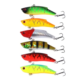 

6pcs 7cm 14g hard fishing bait VIB rattlin hook fishing sink vibra rattlin hooktion bait pencil bait lifelike