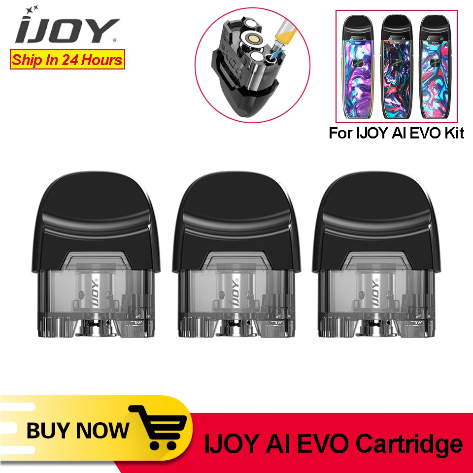 

In Stock!!! 3pcs E-Cigarette vape Parts IJOY AI EVO Pod 2.8ml Cartridge for IJOY AI EVO vape pen starter kit E-Cig Accessories