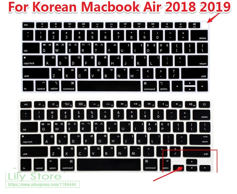 Korean language Silicone Laptop Keyboard Cover Skin for MacBook Newest Air 13 2018 2019 Release A1932 with Retina Display 13.3 | Компьютеры