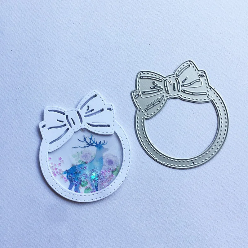 1 упаковка, милая круглая оправа с галстуком-бабочкой, металлические штампы для высечки Alinacraft, изготовление скрапбукинга, рождественские декорации