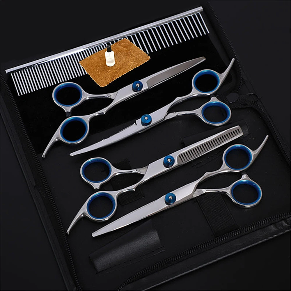 6 Inch Pet Dogs Gromming Scissors Stainless Steel Up Down Curved Shears Sharp Edge Animals Cat Hair Cutting Barber Cutting Tools (8)