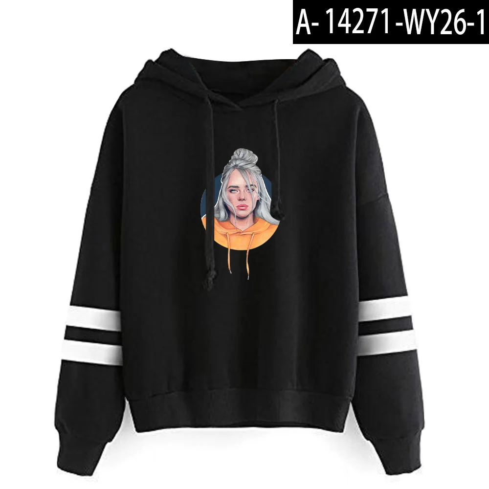 Красный, красный Billie Eilish толстовка женская одежда kpop черные женские толстовки хип-хоп Уличная одежда весна осень спортивный костюм - Цвет: black