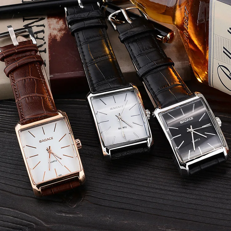 

Badace Baode City Fashion Simple Square Dial Belt Watch Men Casual Top Grade Watch