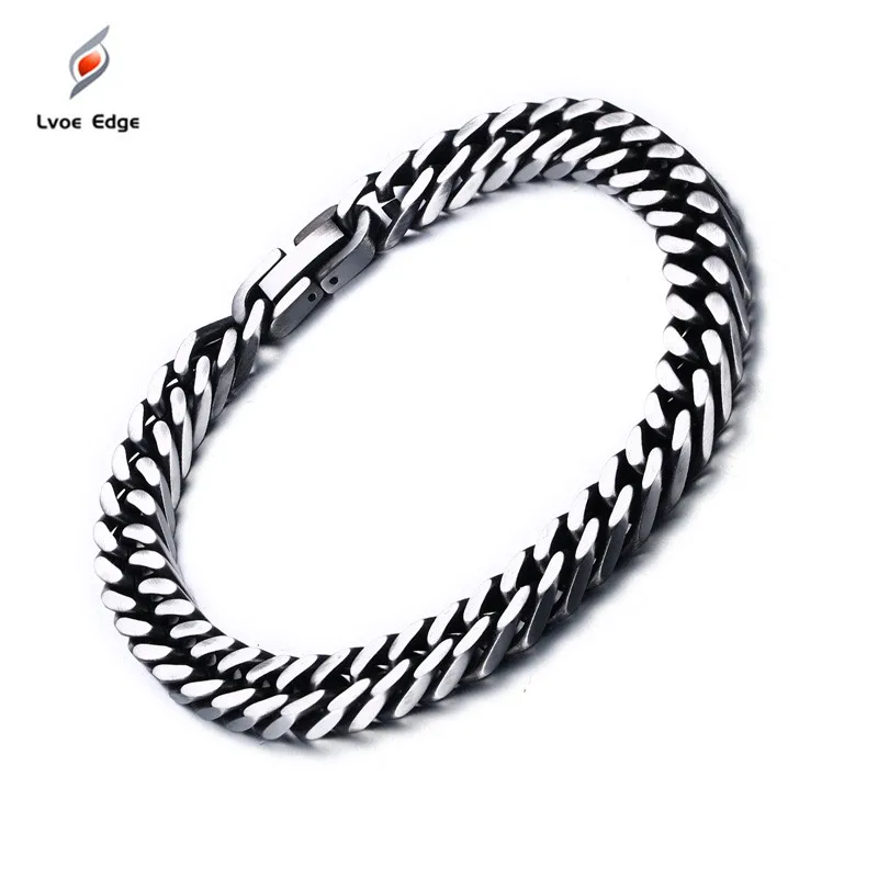 

Stainless Steel Chain Link Men Bracelet For Dropshipping Men Bracelet Retro Silver Color Male Jewelry Stainless Steel Link Chain