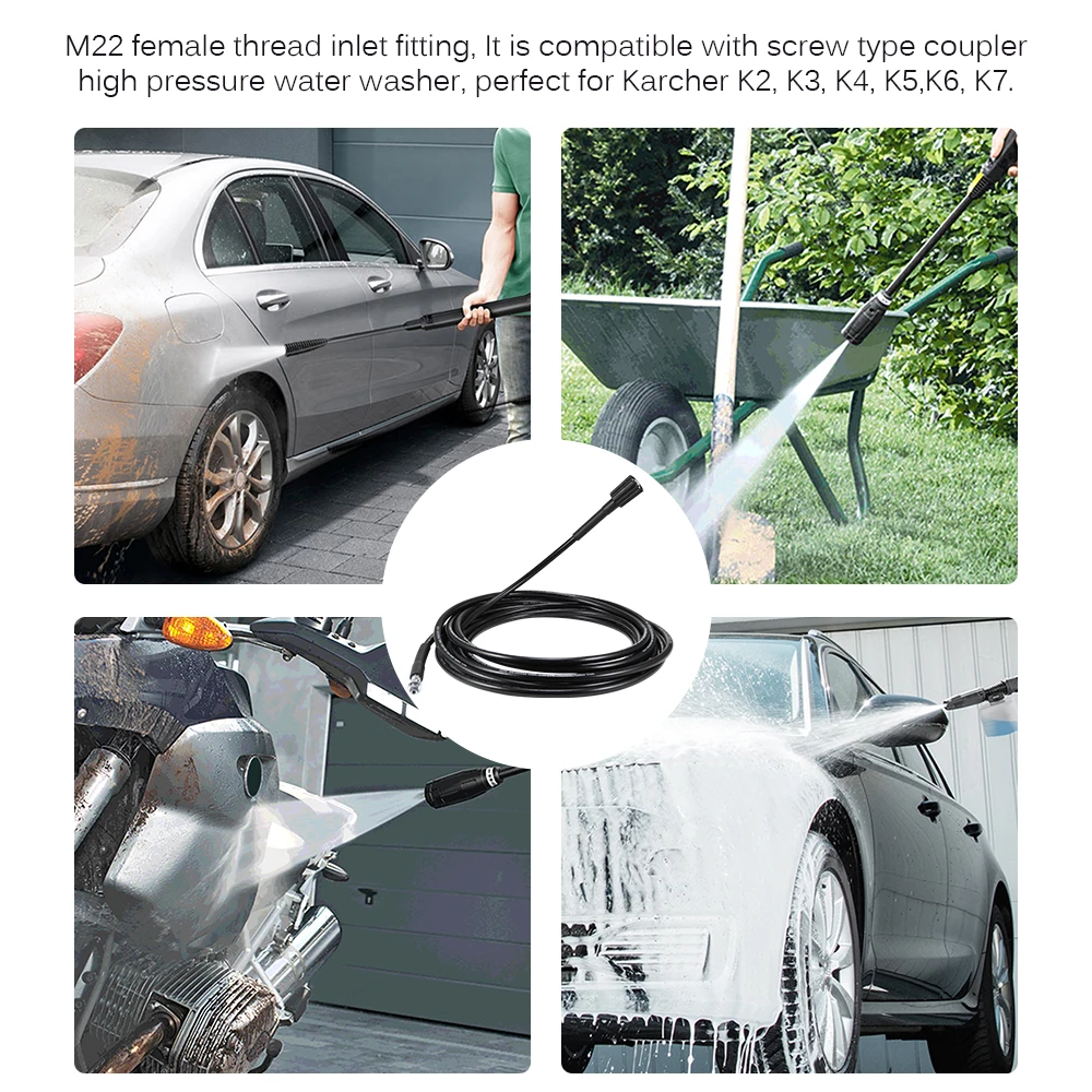 Универсальный шланг для мойки высокого давления 8 метров автомойка очистки воды