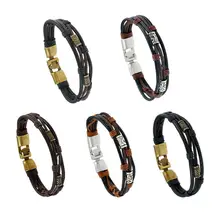 Ретро воловья кожа плетение веревки браслет Шарм браслет для унисекс ювелирные изделия