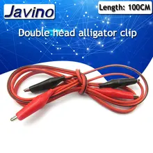 1 м двойной красный и черный зажимы кабель с зажимами типа "крокодил" Аллигатор Перемычка провода тесты провода 5A