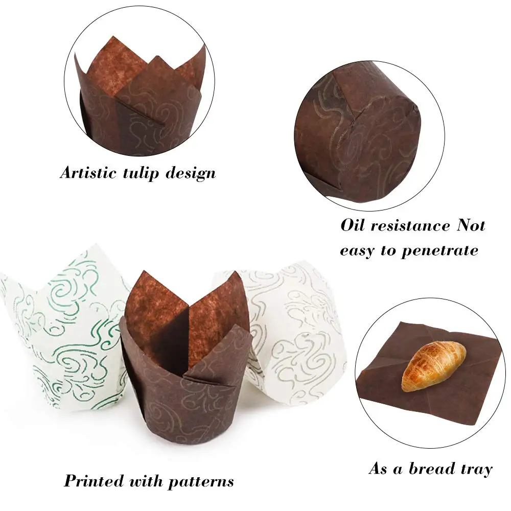 100 шт./упак. форма для тортов бумажные чашки кексов тюльпана бумага выпечки Чехлы