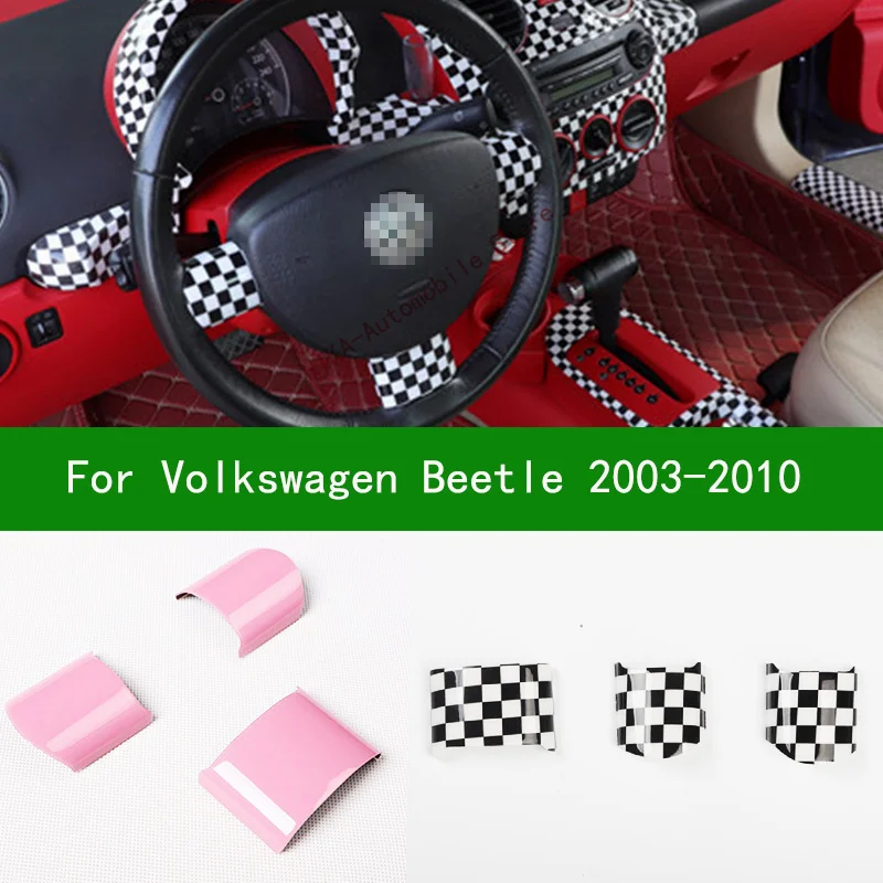 Für volkswagen VW käfer 2003-2010 schwarz carbon fiber Innen lenkrad molding trim abdeckung 2004 2005 2006 2007 2008 2009