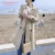 Aelegantmis Women Casual Long Trench Coat With Sashes Двубортная Женская ветровка 2021 Шикарное Офисное Пальто Женская Верхняя одежда
