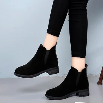 

winter warm Ankle boots for women heesl boots Sexy round Toe 2019 Winter Fashion shoes woman botas mujer botte femme boots shoes