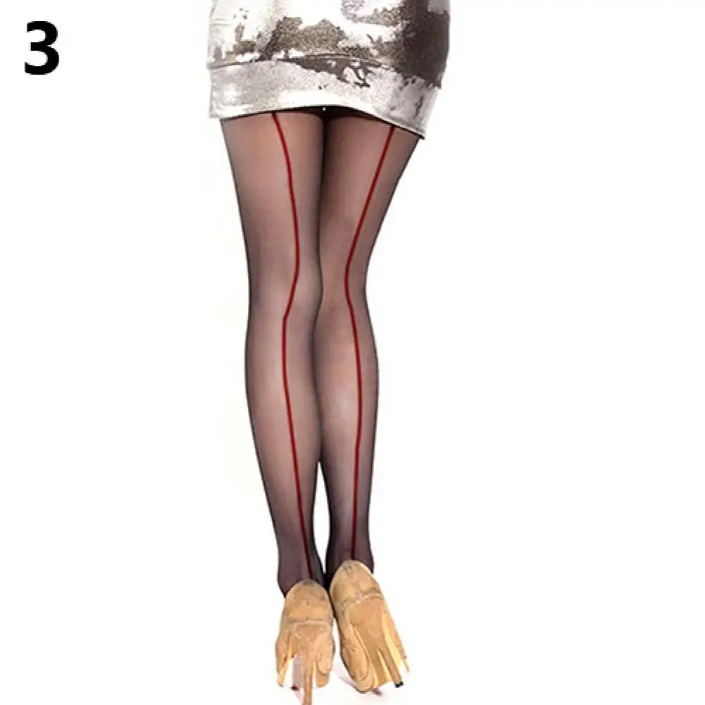 

Sexy Women's Ultra Sheer Transparent Line Back Seam Tights Stockings Pantyhose